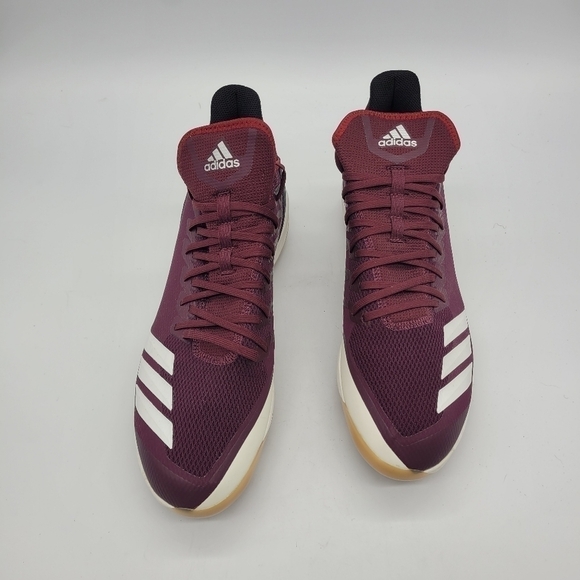 Adidas Shoes Men 14 Boost Icon 4 Metal Baseball Cleats NEW Maroon - Picture 11 of 12